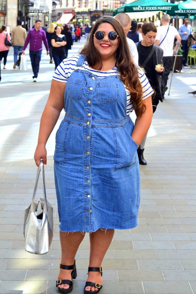 Denim pinafore dress plus size best sale